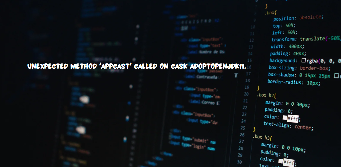 Unexpected Method 'appcast' Called on Cask AdoptOpenJDK11